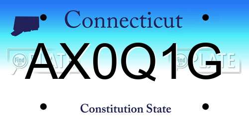 AX0Q1G Connecticut License Plate