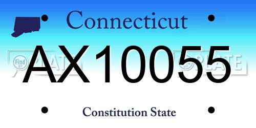 AX10055 Connecticut License Plate