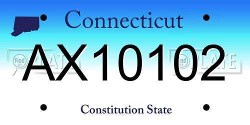 AX10102 Connecticut License Plate