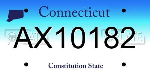 AX10182 Connecticut License Plate