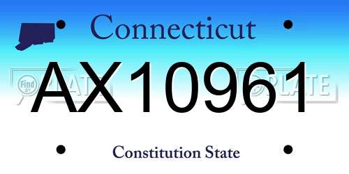 AX10961 Connecticut License Plate