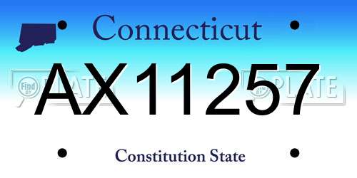 AX11257 Connecticut License Plate
