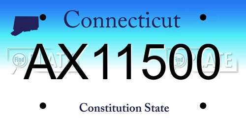 AX11500 Connecticut License Plate