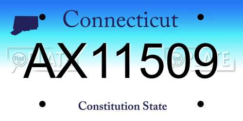 AX11509 Connecticut License Plate