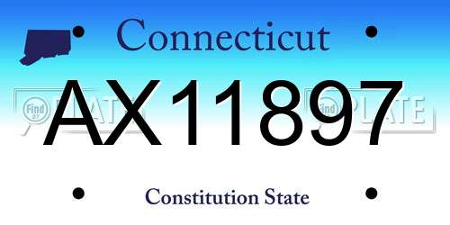 AX11897 Connecticut License Plate