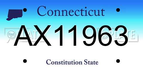 AX11963 Connecticut License Plate