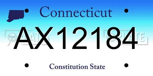 AX12184 Connecticut License Plate