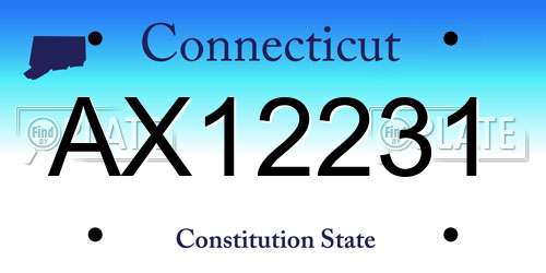 AX12231 Connecticut License Plate