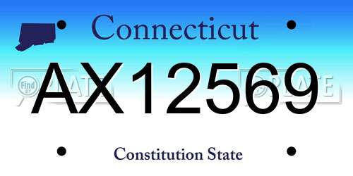 AX12569 Connecticut License Plate