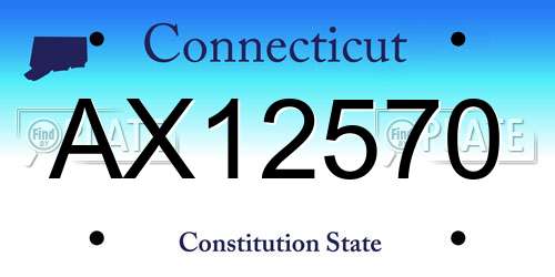 AX12570 Connecticut License Plate