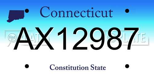 AX12987 Connecticut License Plate