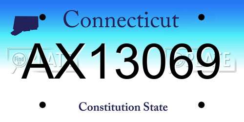 AX13069 Connecticut License Plate