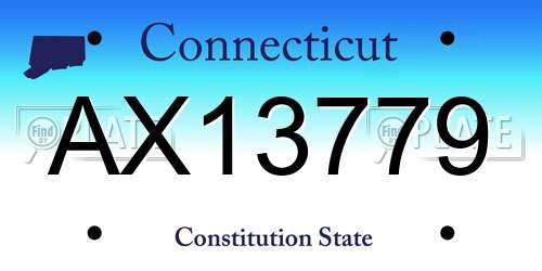 AX13779 Connecticut License Plate