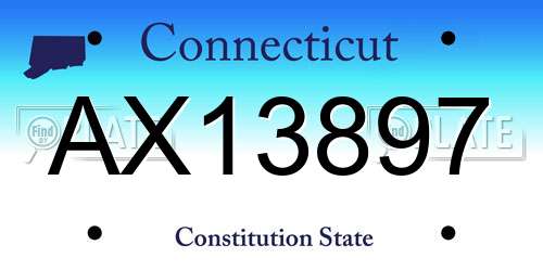 AX13897 Connecticut License Plate