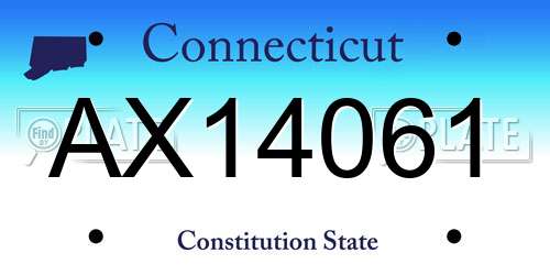 AX14061 Connecticut License Plate