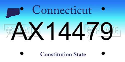 AX14479 Connecticut License Plate
