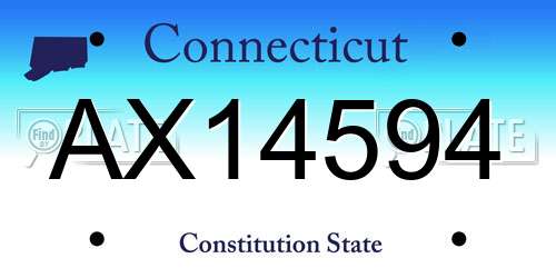 AX14594 Connecticut License Plate
