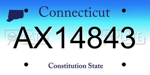 AX14843 Connecticut License Plate
