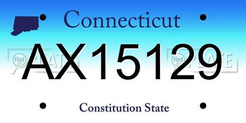 AX15129 Connecticut License Plate