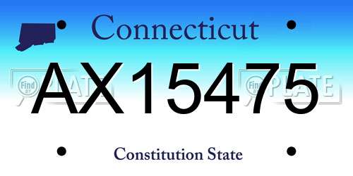 AX15475 Connecticut License Plate