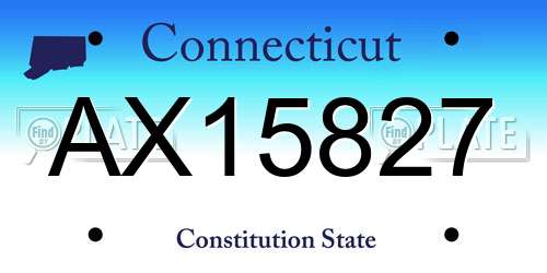AX15827 Connecticut License Plate