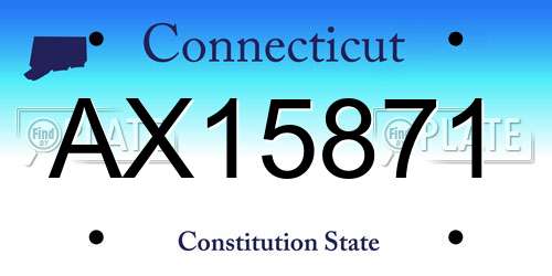AX15871 Connecticut License Plate