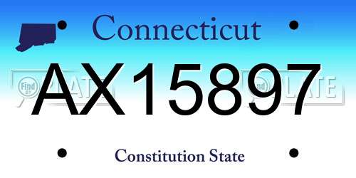 AX15897 Connecticut License Plate