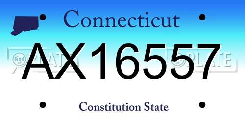 AX16557 Connecticut License Plate
