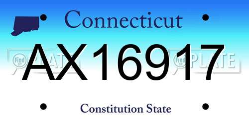 AX16917 Connecticut License Plate