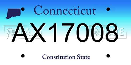 AX17008 Connecticut License Plate