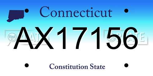 AX17156 Connecticut License Plate