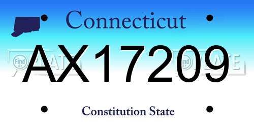 AX17209 Connecticut License Plate