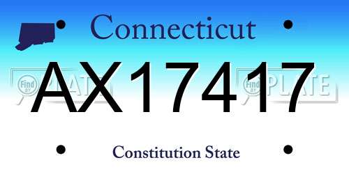 AX17417 Connecticut License Plate