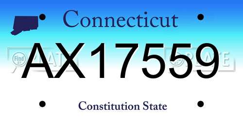 AX17559 Connecticut License Plate