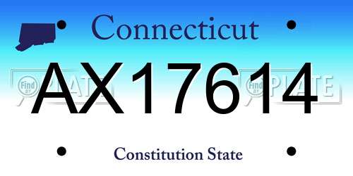 AX17614 Connecticut License Plate