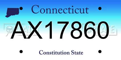 AX17860 Connecticut License Plate