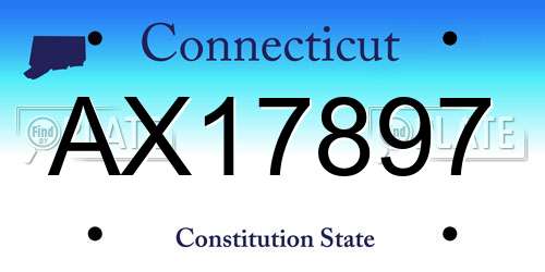 AX17897 Connecticut License Plate
