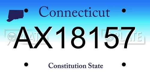 AX18157 Connecticut License Plate