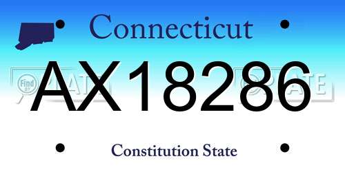 AX18286 Connecticut License Plate
