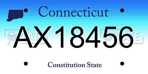 AX18456 Connecticut License Plate
