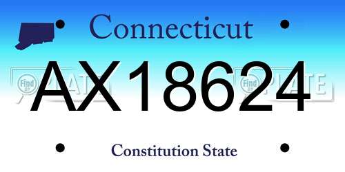 AX18624 Connecticut License Plate