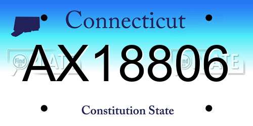 AX18806 Connecticut License Plate