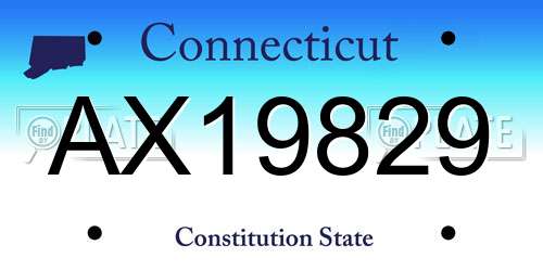 AX19829 Connecticut License Plate