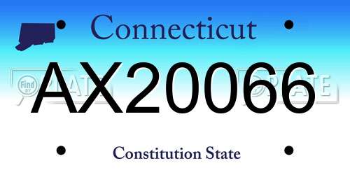 AX20066 Connecticut License Plate