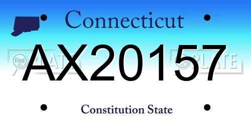 AX20157 Connecticut License Plate