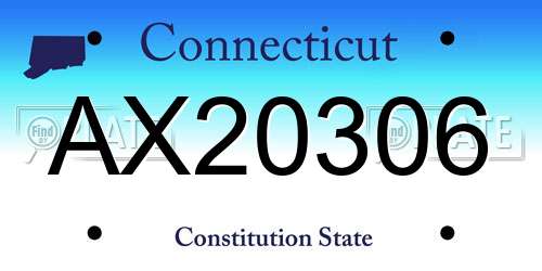 AX20306 Connecticut License Plate