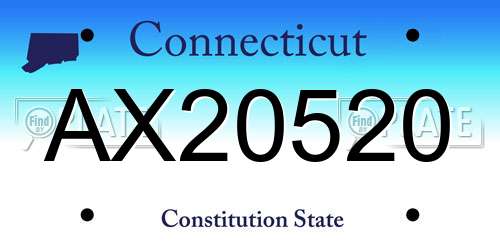 AX20520 Connecticut License Plate