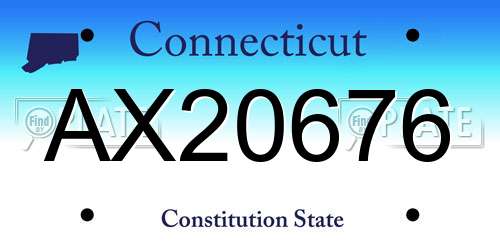 AX20676 Connecticut License Plate