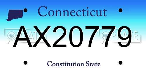 AX20779 Connecticut License Plate