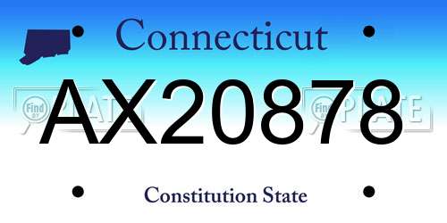 AX20878 Connecticut License Plate